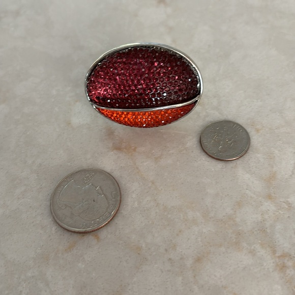 Elastic silver red and purple ring - Picture 6 of 6